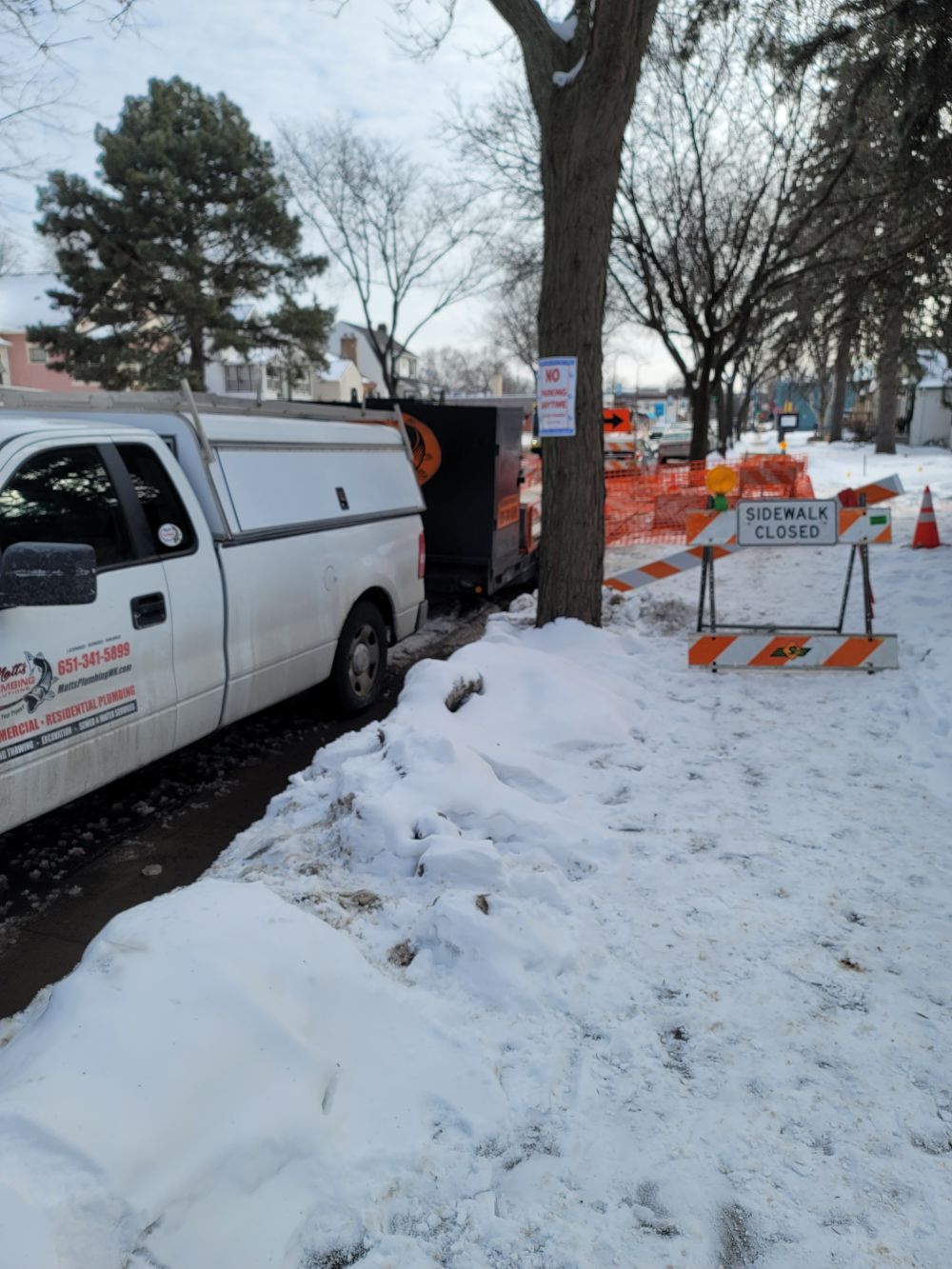 Water Main line replacement in Feb. 2020 Minneapolis, MN